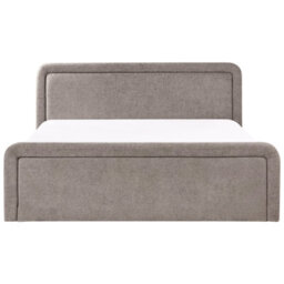 Beliani Ottoman Bed Fabric Viviers 180 X 200 Cm (Eu Super King) Taupe - thumbnail 6