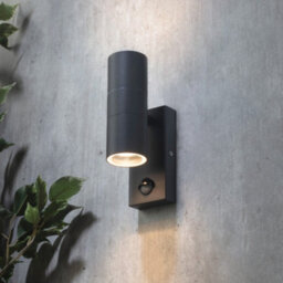 Litecraft Kenn Anthracite Up And Down Outdoor Wall Light With Pir Sensor