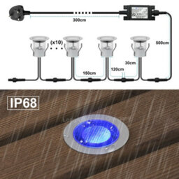 Long Life Lamps Company Ip68 Outdoor Led Decking Lights 30mm Round Blue 10 Kit Dec10Bl - thumbnail 6