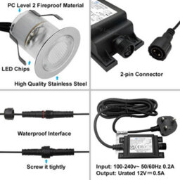 Long Life Lamps Company Ip68 Outdoor Led Decking Lights 30mm Round Blue 10 Kit Dec10Bl - thumbnail 5