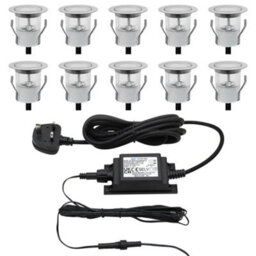 Long Life Lamps Company Ip68 Outdoor Led Decking Lights 30mm Round Blue 10 Kit Dec10Bl - thumbnail 3