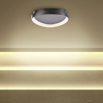 Beliani Triangle Integrated Led Ceiling Lamp - Black Steel With Acrylic Diffuser, W40 X D42 X H13Cm - image 1