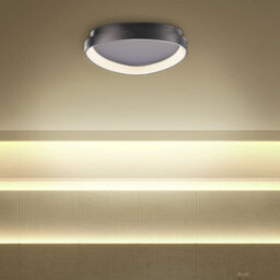 Beliani Triangle Integrated Led Ceiling Lamp - Black Steel With Acrylic Diffuser, W40 X D42 X H13Cm - thumbnail 1