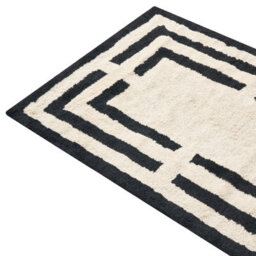 Beliani Bath Mat Risalu Black/ Beige 60 X 90 Cm Cotton - thumbnail 4