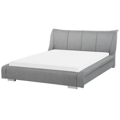 Beliani Waterbed Fabric Nantes 180 X 200 Cm (Eu Super King) Light Grey - image 1