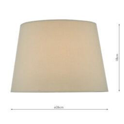 The Lighting Studio Alina Taupe Faux Silk Tapered Drum Shade 26Cm - thumbnail 2