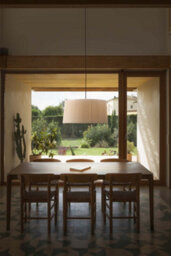 Luminosa Lighting Luminosa Samba Simple Cylindrical Pendant Ceiling Light Matt Black, Beige 3X E27 - thumbnail 2