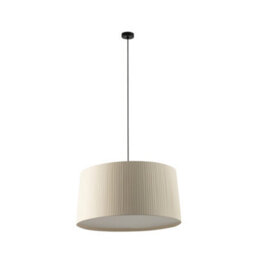 Luminosa Lighting Luminosa Samba Simple Cylindrical Pendant Ceiling Light Matt Black, Beige 3X E27 - thumbnail 1