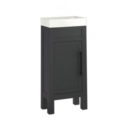 Homestylestore 400mm Black Grey Floorstanding Bathroom Vanity Unit With Black T Bar Handle - thumbnail 1
