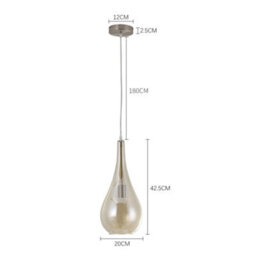 Living And Home Droplet Glass 1 Head Pendant Light Ceiling Light Fixture - thumbnail 8