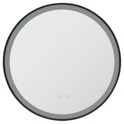 Living And Home Livingandhome Round Metal Framed Led Wall Bathroom Mirror 800mm Dia - thumbnail 2
