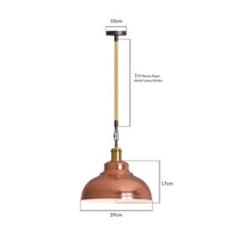 Industrial E27 Hemp Rope Pendant Lights With 29Cm Curvy Shade Attic Personality Indoor Lighting - thumbnail 3