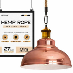 Industrial E27 Hemp Rope Pendant Lights With 29Cm Curvy Shade Attic Personality Indoor Lighting