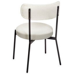 Wyld and Coco Aura Living Set Of 2 White Bouclé Dining Chairs With Matte Black Steel Legs - thumbnail 7
