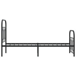 Berkfield Metal Bed Frame Without Mattress With Footboard Black 75X190Cm - thumbnail 5