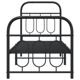 Berkfield Metal Bed Frame Without Mattress With Footboard Black 75X190Cm - thumbnail 4