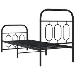 Berkfield Metal Bed Frame Without Mattress With Footboard Black 75X190Cm - thumbnail 6