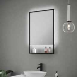 Bubly Bathrooms Bailey Led Bathroom Mirror 500X700mm With Integrated Shelf, Demister & 4000K Natural White Backlight - thumbnail 2