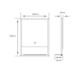 Bubly Bathrooms Bailey Led Bathroom Mirror 500X700mm With Integrated Shelf, Demister & 4000K Natural White Backlight - thumbnail 3