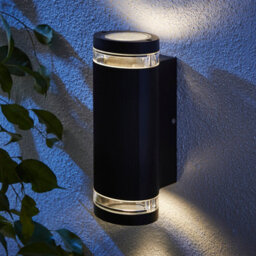Zinc Ballini Fixed Matt Black Mains-Powered Led Outdoor Modern On/off Wall Light (Dia)9Cm - thumbnail 1