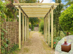Edecks Royal Walkway Wooden Garden Pergola (W 2400mm X D 7200mm) With Steel Spikes (2.1M) - thumbnail 2