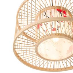 Darphe E27 Semi Open Bamboo Pendant Light - thumbnail 7