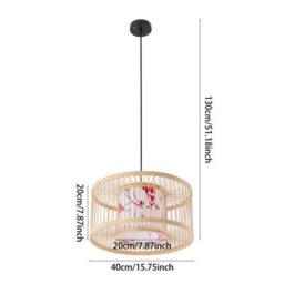 Darphe E27 Semi Open Bamboo Pendant Light - thumbnail 8