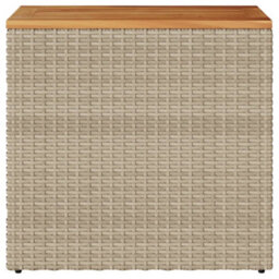 Walplus Garden Side Table With Wooden Top Beige 58X27.5X55 Cm Poly Rattan - thumbnail 5