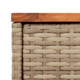 Walplus Garden Side Table With Wooden Top Beige 58X27.5X55 Cm Poly Rattan - thumbnail 9