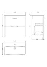 Balterley Aldershawe 800mm Floor Standing 2 Drawer Vanity Unit With Thin Edge Ceramic Basin - Gloss White - thumbnail 5