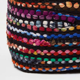 Homescapes Multi Coloured Folk Woven Bean Filled Pouffe Square 40 X 40 Cm - thumbnail 4