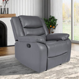 Furniture in Fashion Sorreno 3+2+1 Bonded Leather Recliner Sofa Set In Dark Grey - thumbnail 6