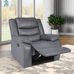Furniture in Fashion Sorreno 3+2+1 Bonded Leather Recliner Sofa Set In Dark Grey - thumbnail 7