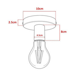 Vintage Semi Flush Mount Light Fitting Easy Fit E27 Metal Yellow Ceiling Fitting For Living Room Kid Room Lounge - thumbnail 4