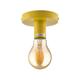 Vintage Semi Flush Mount Light Fitting Easy Fit E27 Metal Yellow Ceiling Fitting For Living Room Kid Room Lounge - thumbnail 1