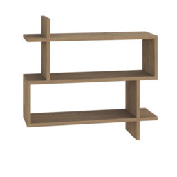 Decortie Paralel Dark Oak Effect 3-Tier Wall Mounted Bookcase - Modern Floating Display Shelf 70Cm - thumbnail 2
