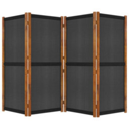 Berkfield 4-Panel Room Divider Black 280X180 Cm - thumbnail 5