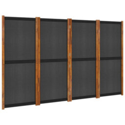 Berkfield 4-Panel Room Divider Black 280X180 Cm - thumbnail 2