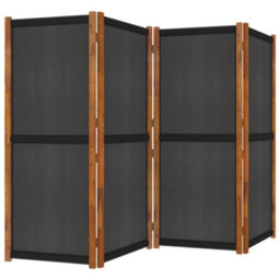 Berkfield 4-Panel Room Divider Black 280X180 Cm - thumbnail 4