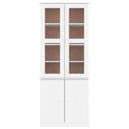 Vidaxl Glass Display Cabinet Alta White 77X35X186.5 Cm Solid Wood Pine - thumbnail 3