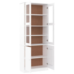 Vidaxl Glass Display Cabinet Alta White 77X35X186.5 Cm Solid Wood Pine - thumbnail 4