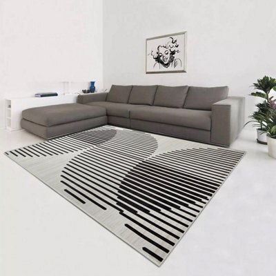 Oxford Homeware Printed Rug, Non-Slip Pets Friendly, Living Room Rugs And Bedroom Rugs, (Jett, 160X230Cm) - image 1