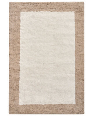 Wyld And Coco Beige And Brown Geometric Cotton Bath Mat, 60 X 90 Cm - image 1