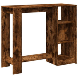 Berkfield Bar Table With Shelf Smoked Oak 124X46X103.5 Cm Engineered Wood - thumbnail 6