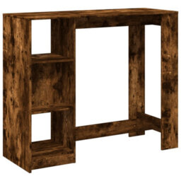 Berkfield Bar Table With Shelf Smoked Oak 124X46X103.5 Cm Engineered Wood - thumbnail 2
