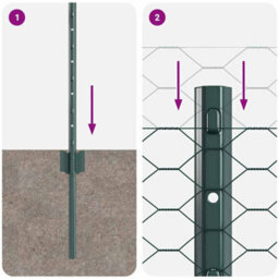 Berkfield Fence Posts 5 Pcs U-Channel Green 60 Cm Steel - thumbnail 9