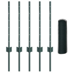 Berkfield Fence Posts 5 Pcs U-Channel Green 60 Cm Steel - thumbnail 4