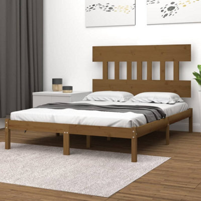 Berkfield Bed Frame Honey Brown Solid Wood 200X200 Cm - image 1