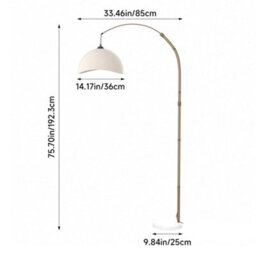 Thehotsale E27 1-Light Fabric Lampshade Floor Lamp With Foot Switch In White - thumbnail 7