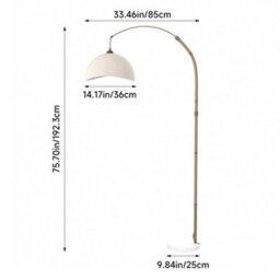 Thehotsale E27 1-Light Fabric Lampshade Floor Lamp With Foot Switch In White - thumbnail 8